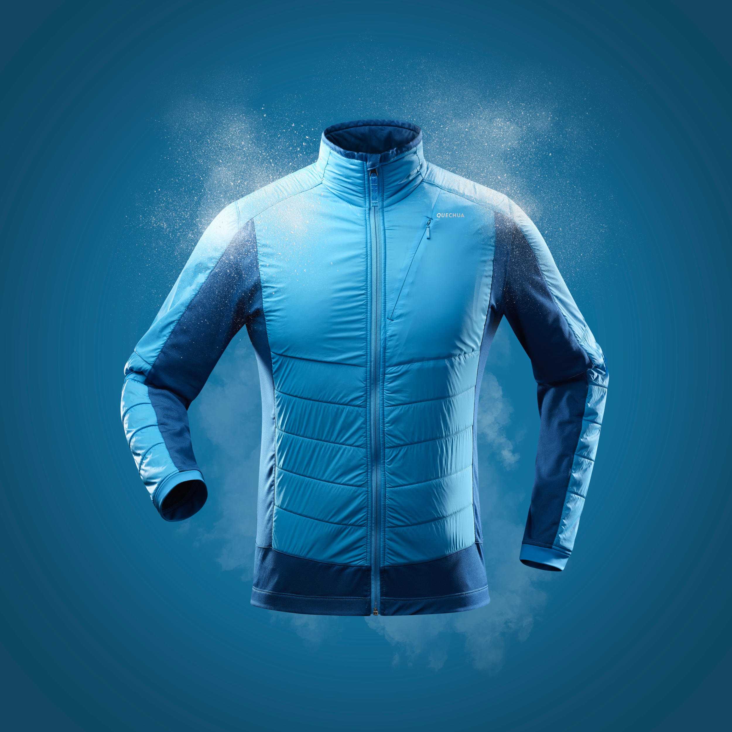 Men's hybrid warm hiking fleece jacket 