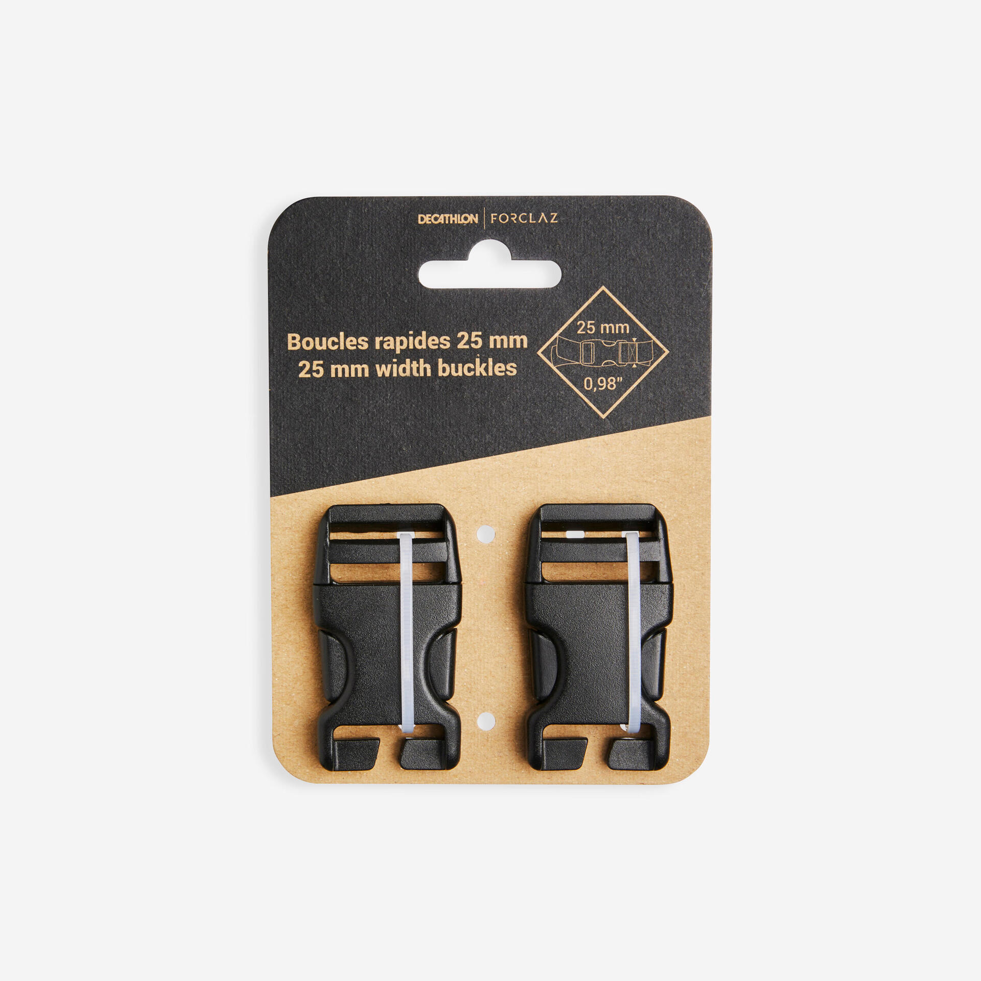 2 boucles rapides 25mm sac à dos