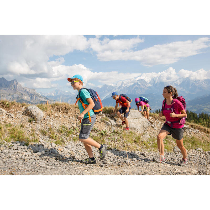 Încălțăminte joasă cu șiret Drumeție la munte Mărimi 35-38 MH120 Gri-Verde Copii
