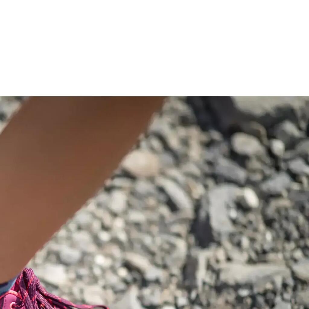 Detská nízka turistická obuv MH120 Low so šnúrkami od 35 do 38 fialová