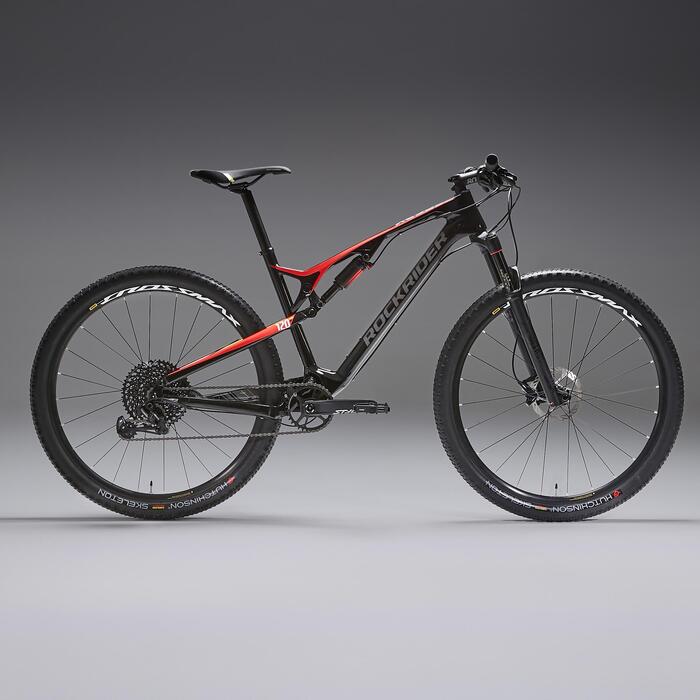 Rockrider Velo Vtt Xc 900 S Tout Suspendu 29 Carbone Rouge Et Noir Decathlon