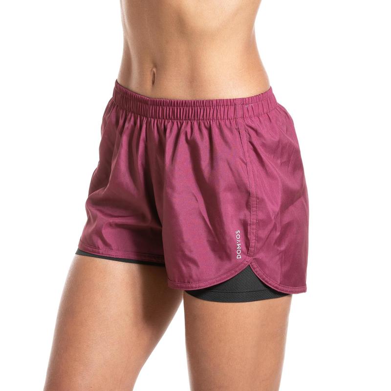 Short duplo feminino academia