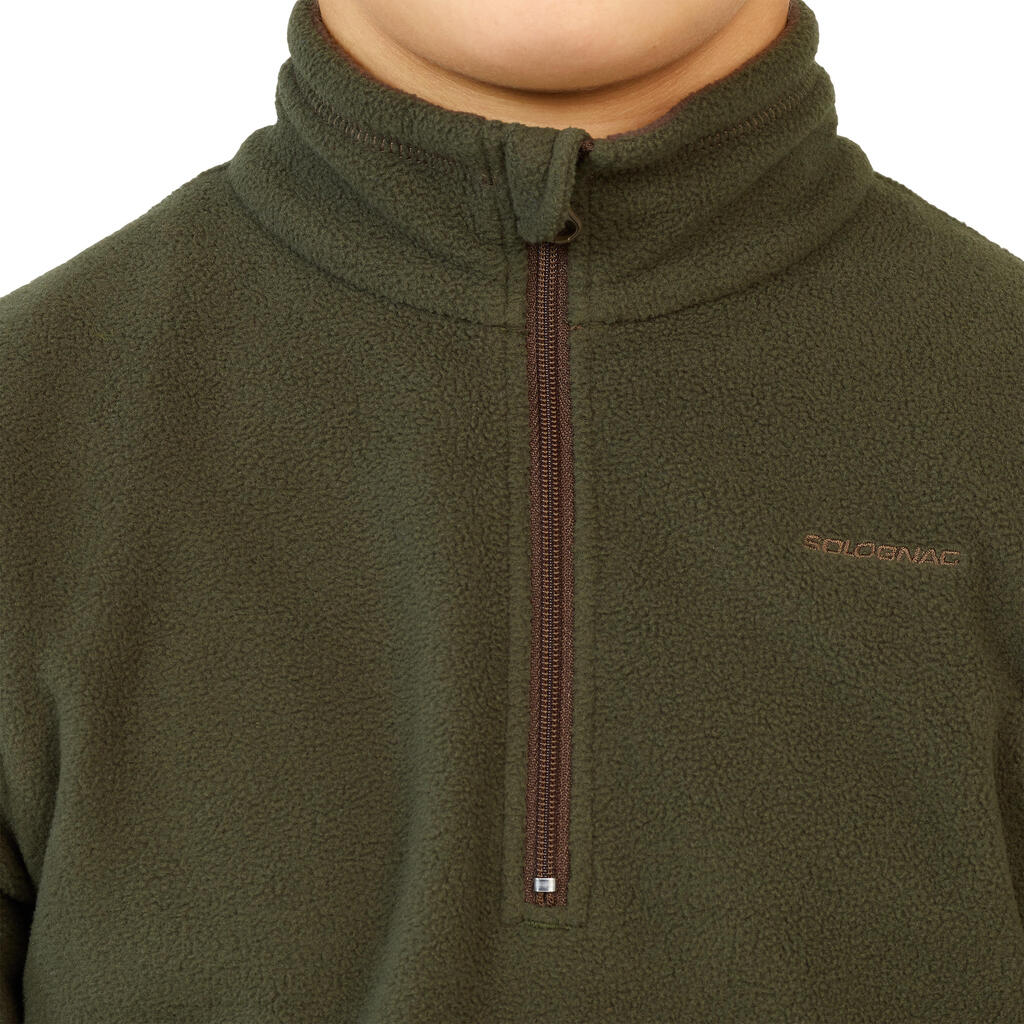 Kids' Half Zip Fleece - Deep Khaki