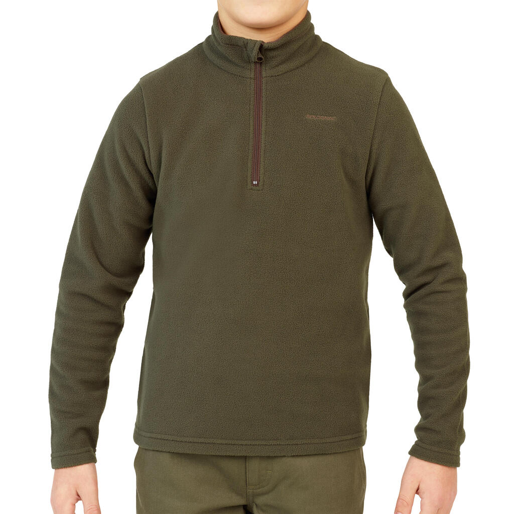 JAGD-FLEECEPULLOVER 1/2 ZIP 100 KINDER GRÜN