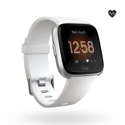 Montre connectée VERSA LITE cardio au poignet blanche