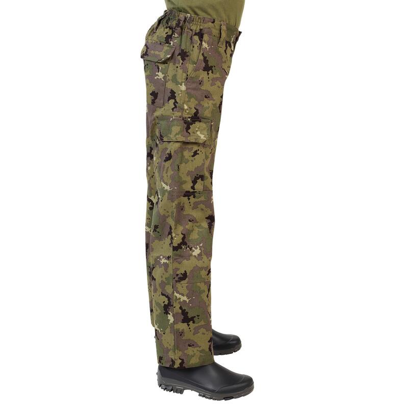 Jagdhose 100 Kinder strapazierfähig Camouflage grün 