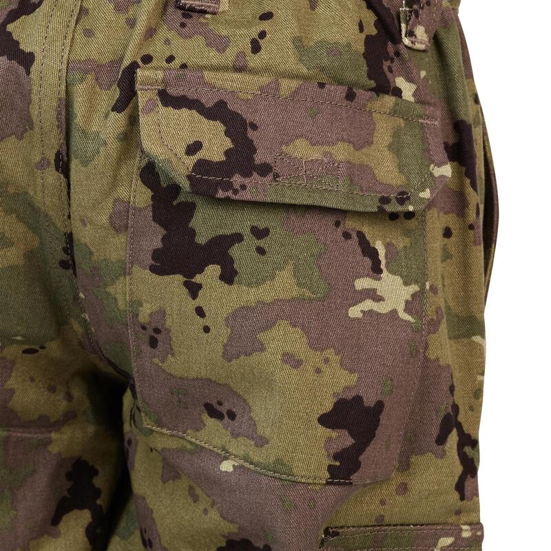 Pantalon résistant junior -100 camouflage island vert
