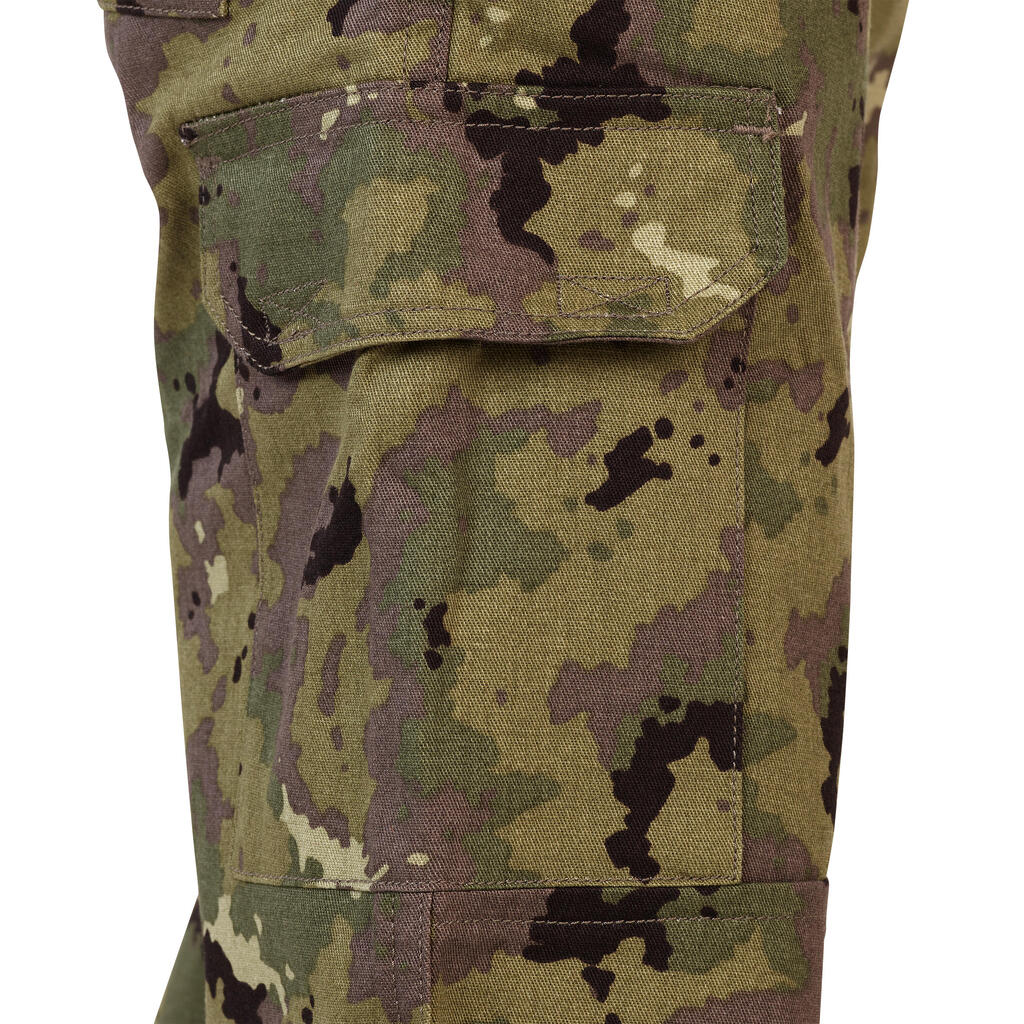 Junior Resistant Trousers - 100 green island camouflage