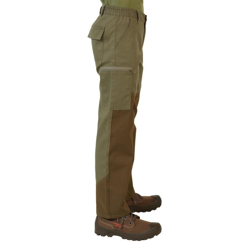 PANTALON RENFORT JUNIOR - 100 VERT ET MARRON