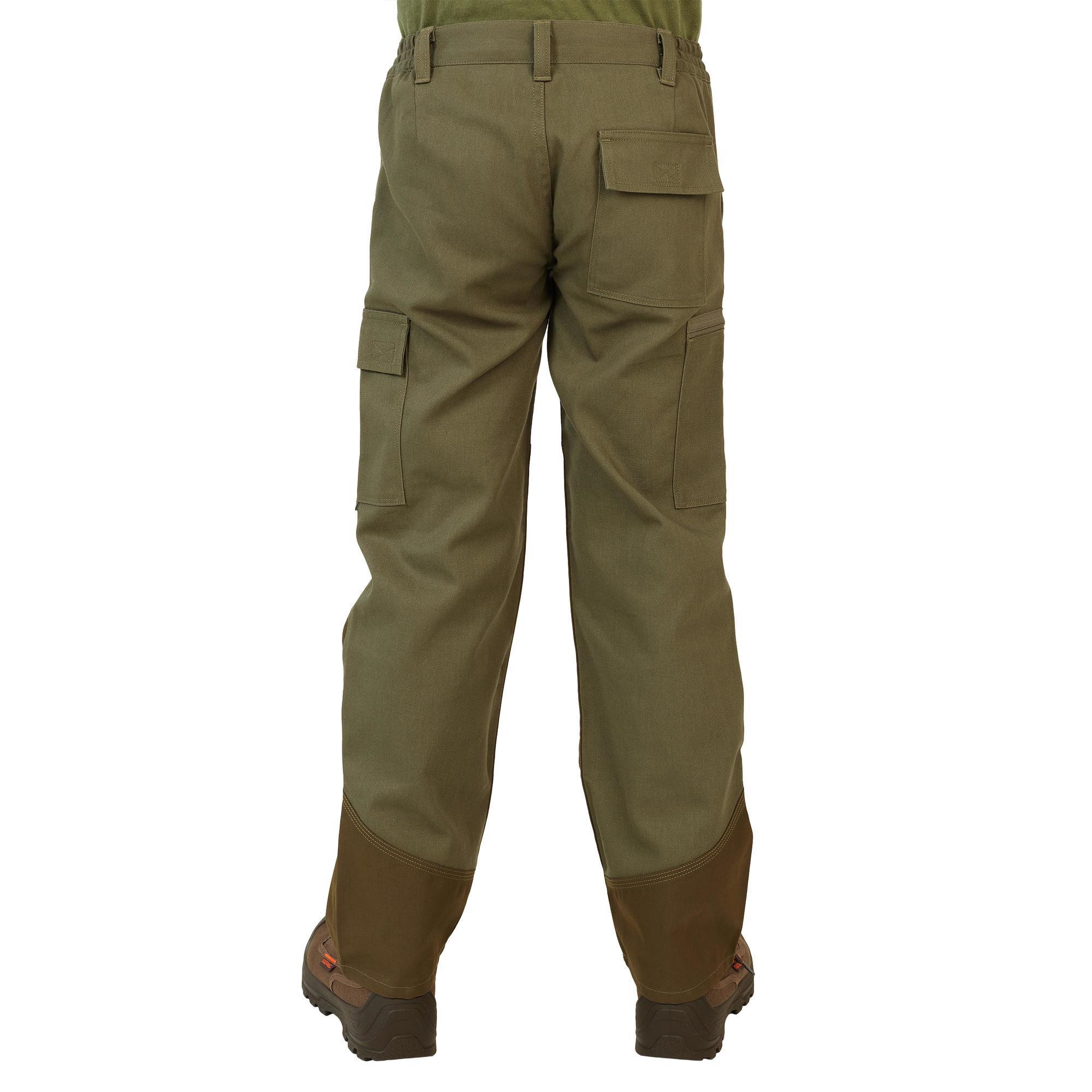 Pantalon Caza Solognac 100 Ninos Verde Marron Reforzado Decathlon