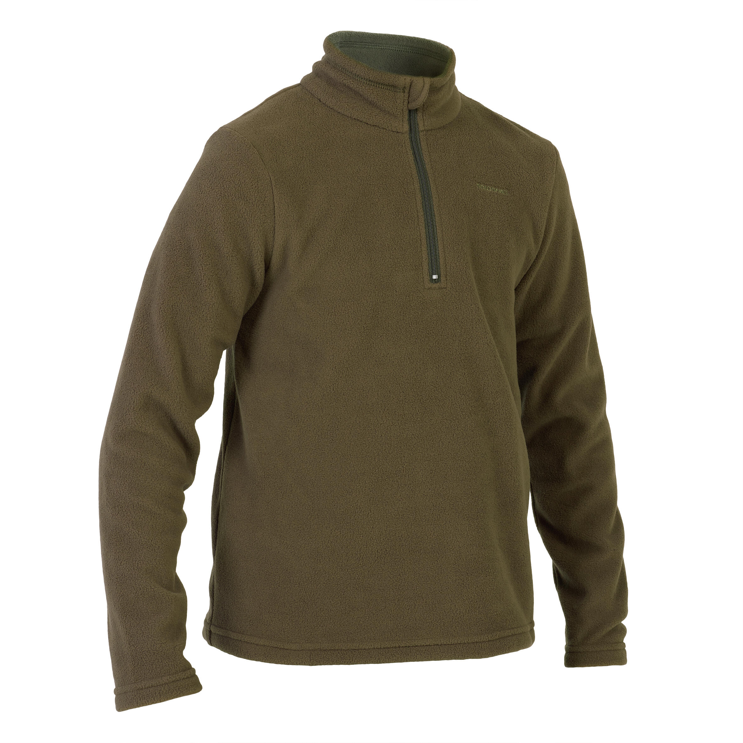 Kids Half Zip Fleece - Brown. 1/2