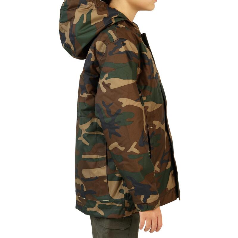 Warme jachtjas voor kinderen 100 camouflage groen