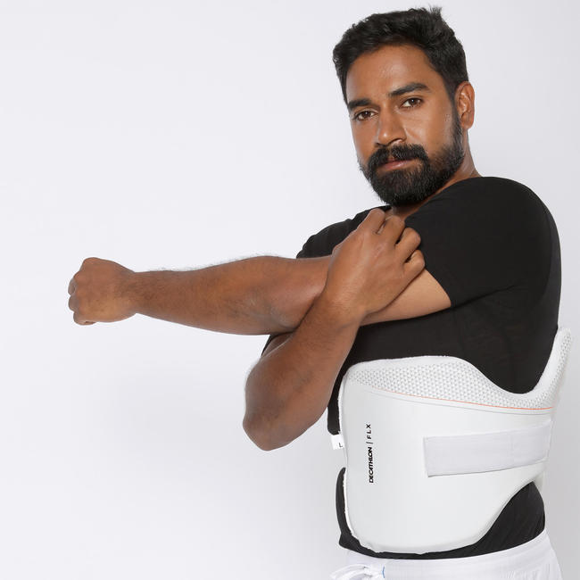 MEN'S CRICKET CHEST GUARD, CH100, WHITE