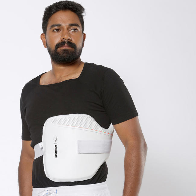 MEN'S CRICKET CHEST GUARD, CH100, WHITE