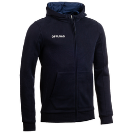 VESTE MOLLETON CLUB ZIP RUGBY R500 ADULTE bleu