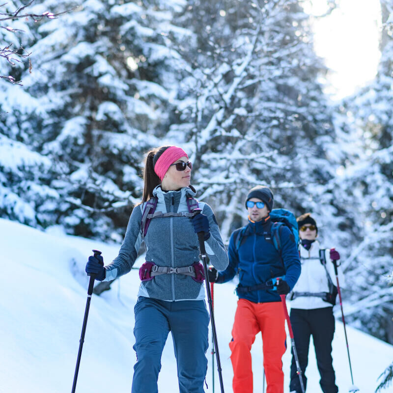 people snowshoeing