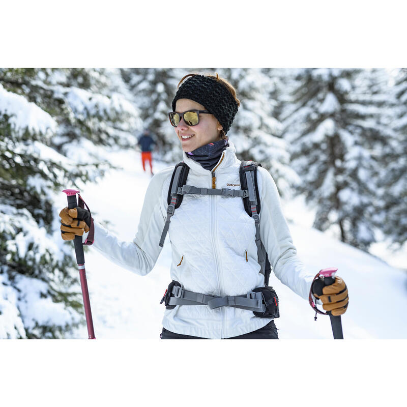 Női polár pulóver túrázáshoz SH900 X-WARM, fehér