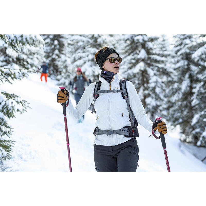 Fleecejacke Hybridjacke Winterwandern SH900 X-Warm Damen weiss 