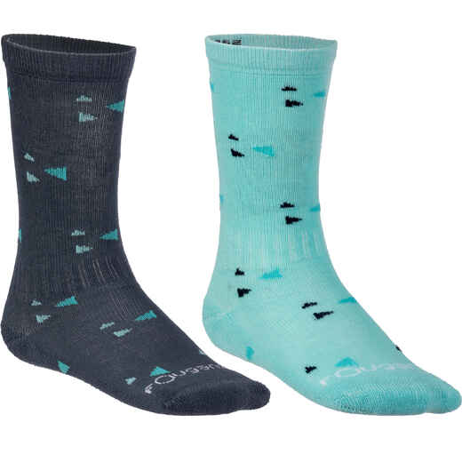 
      500 Baby Horse Riding Socks - Grey/Turquoise With Designs
  