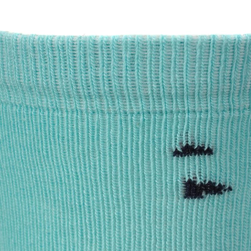 Chaussettes équitation 500 BABY gris et turquoise avec motifs