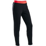 Domyos Warme en ademende gymbroek voor meisjes S900 slim fit zwart/rode tailleband