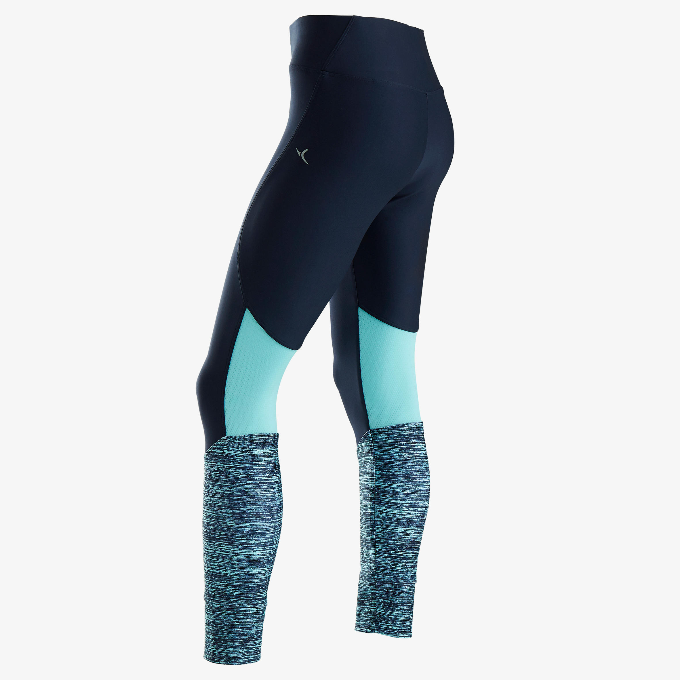 S500 Girls' Breathable Synthetic Gym Leggings - Blue 2/5