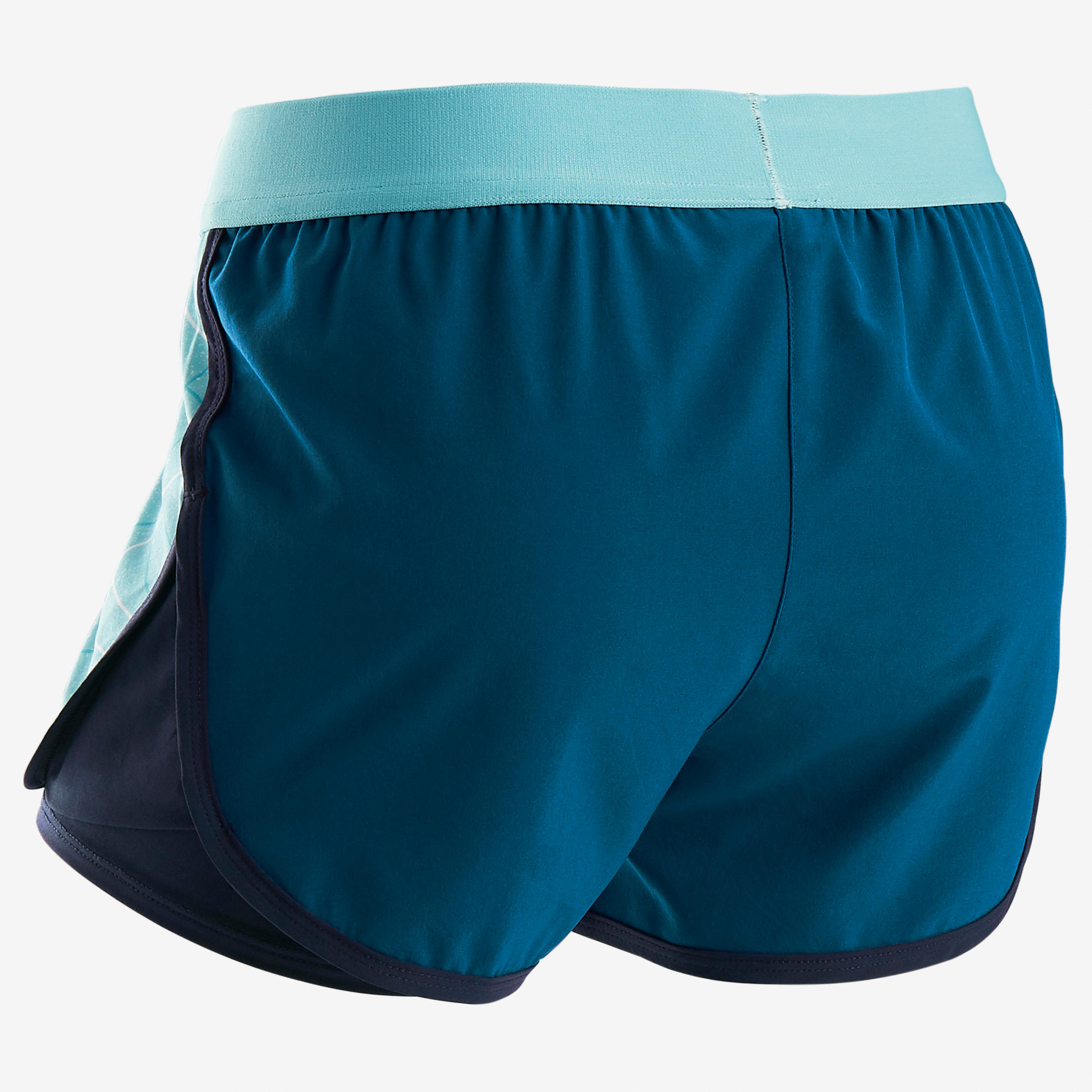 W900 Girls' Breathable Gym Shorts - Blue Print 3/6