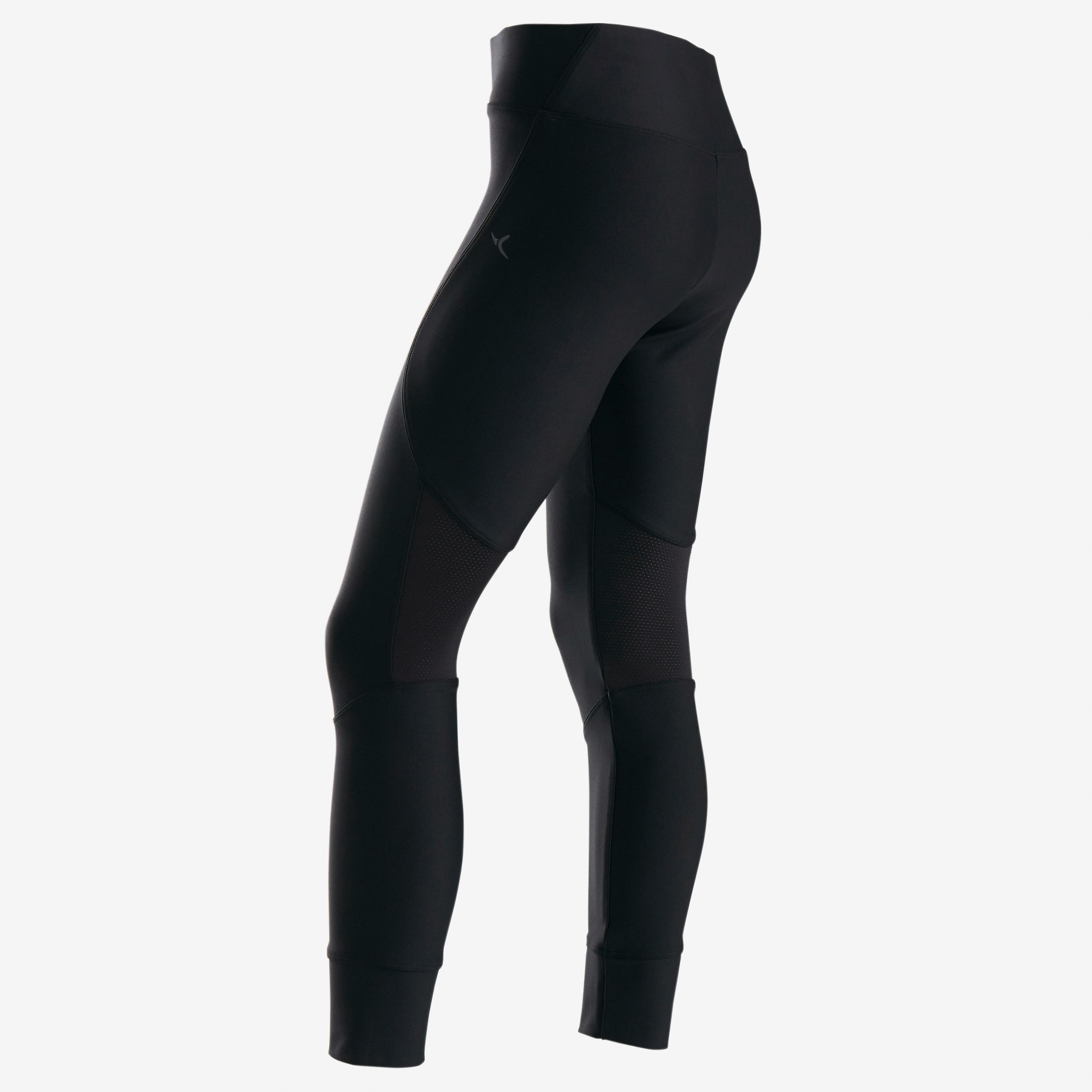 S500 Girls' Breathable Synthetic Gym Leggings - Black 2/5