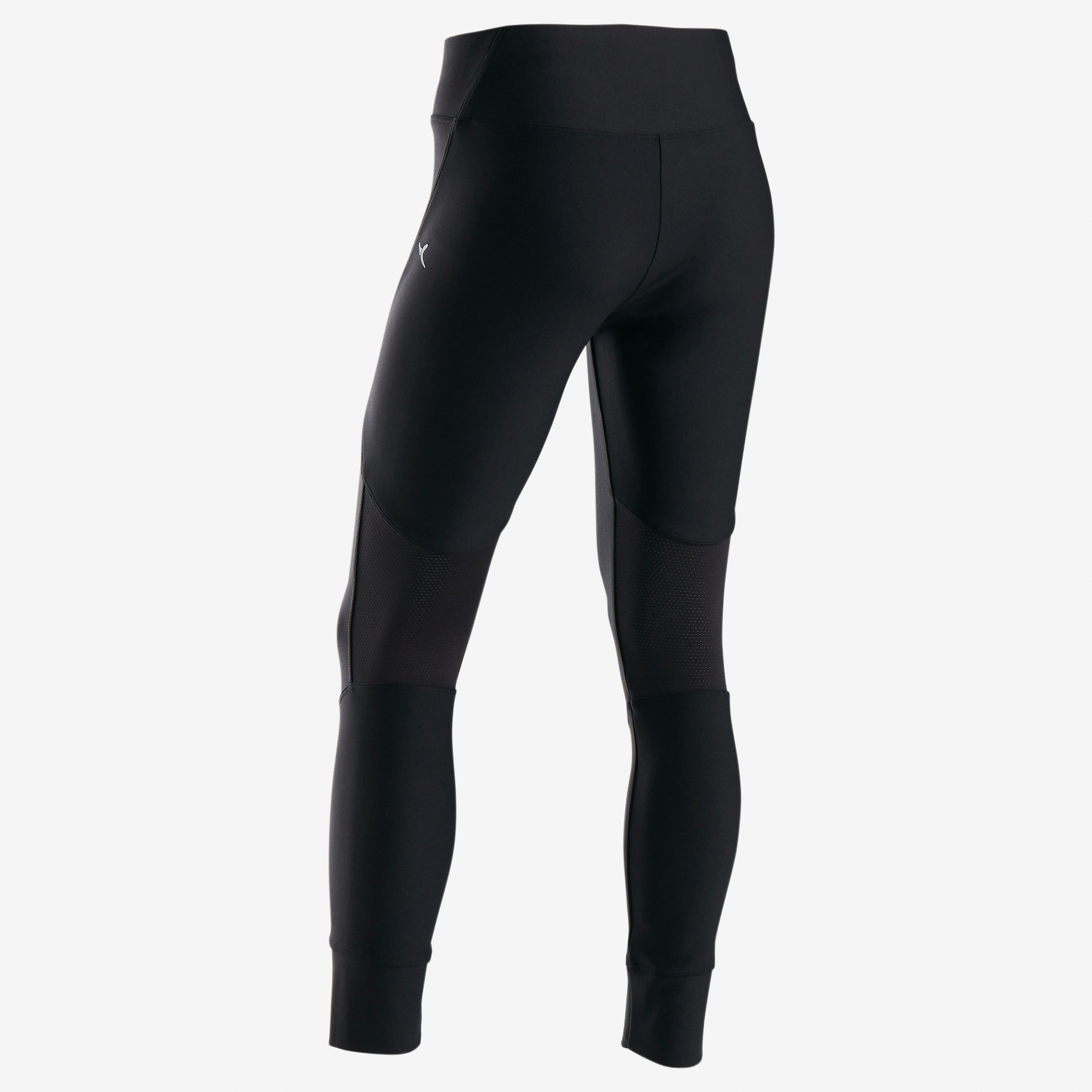 S500 Girls' Breathable Synthetic Gym Leggings - Black 3/5