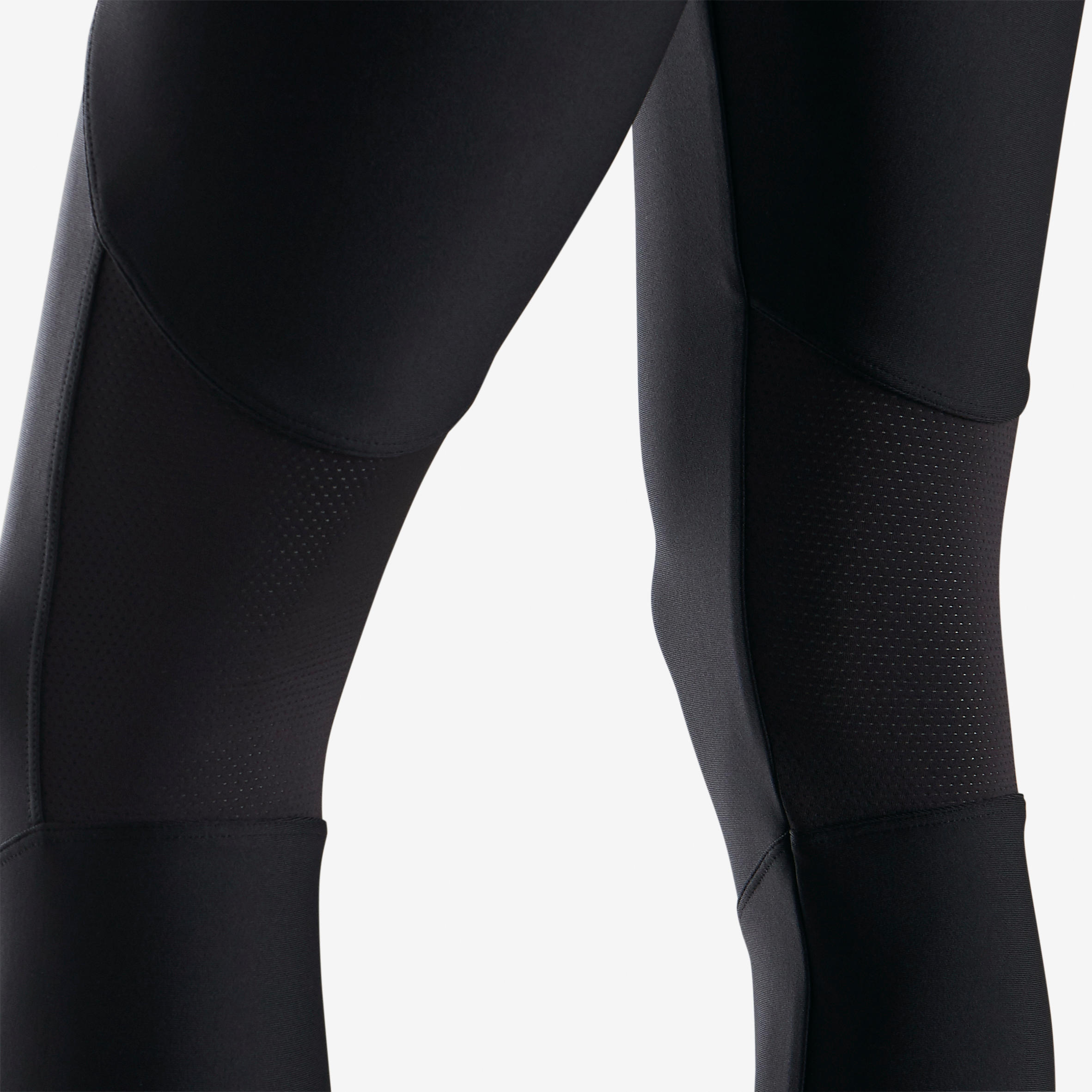 S500 Girls' Breathable Synthetic Gym Leggings - Black 4/5