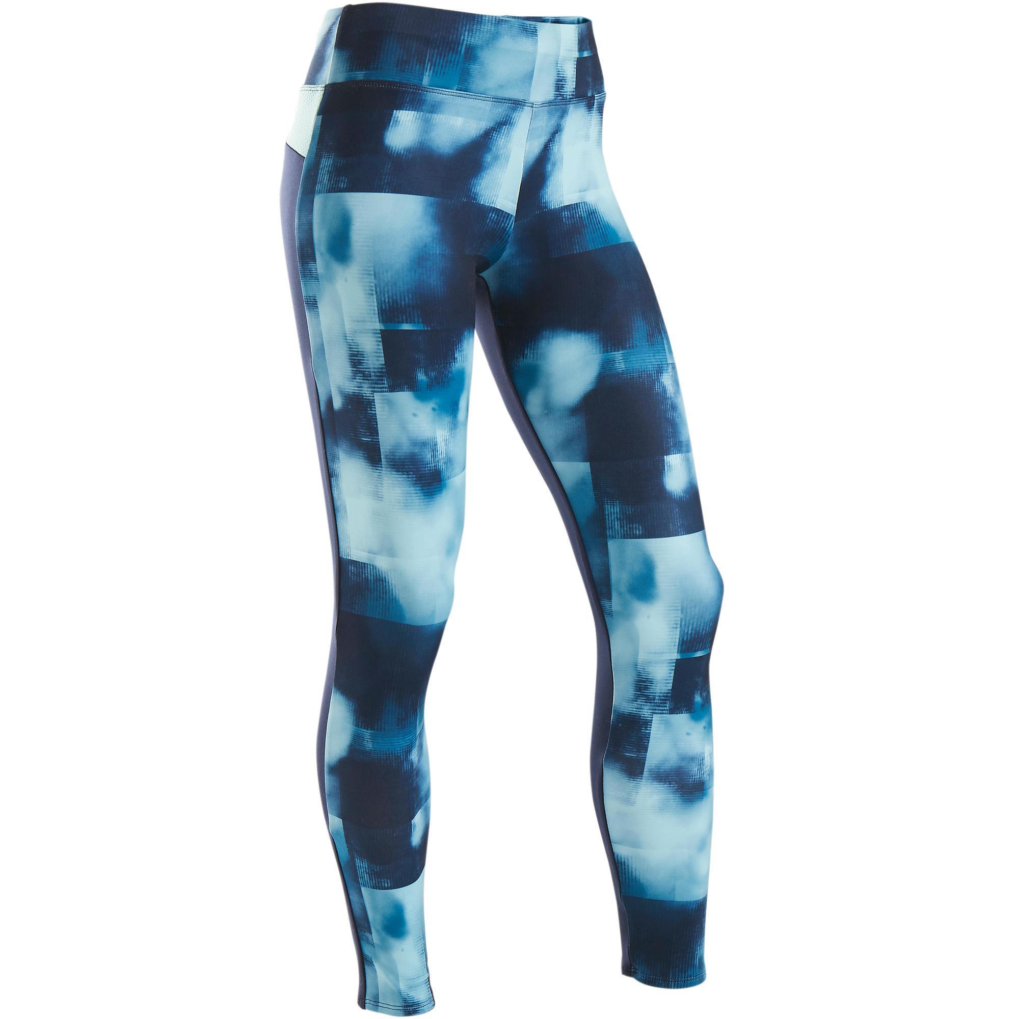 Leggings warm Synthetik atmungsaktiv S500 Gym Kinder bedruckt Domyos
