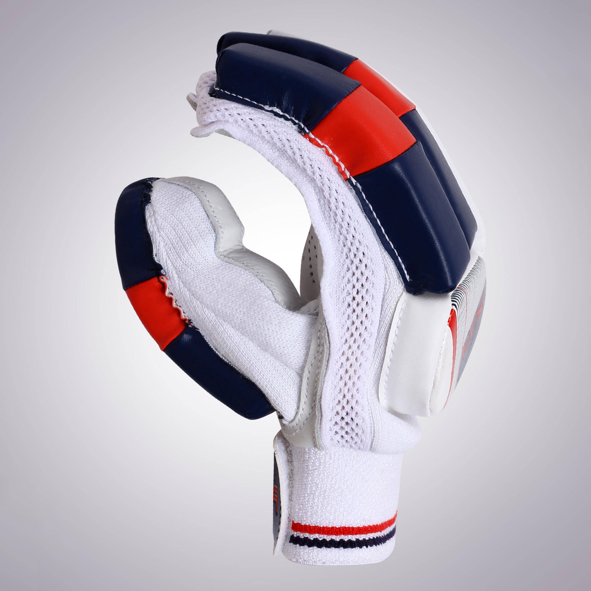 MEN'S SAFETY TESTED IMPACT PROTECTION CRICKET BATTING GLOVES GL100, RH RED -  5