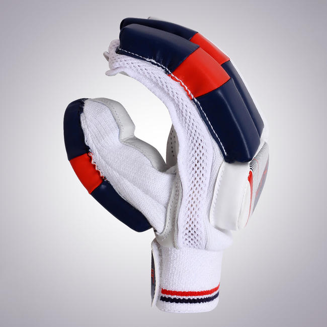 MEN'S SAFETY TESTED IMPACT PROTECTION CRICKET BATTING GLOVES GL100, RH RED