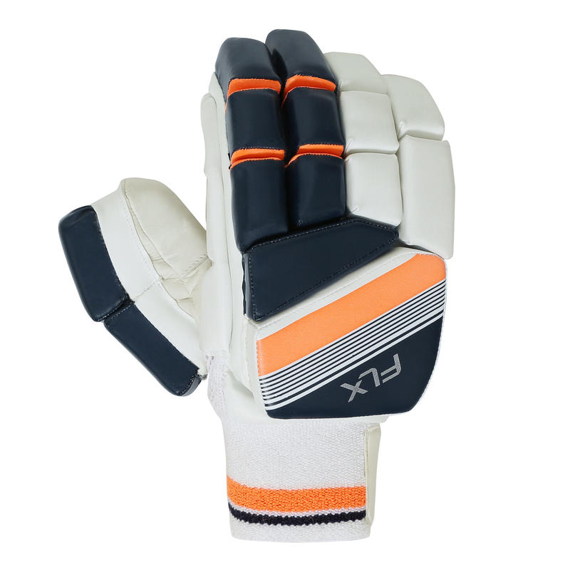 CRICKET BATTING GLOVES GL 500 ORANGE, SAFETY VALIDATED, IMPACT PROTECTION
