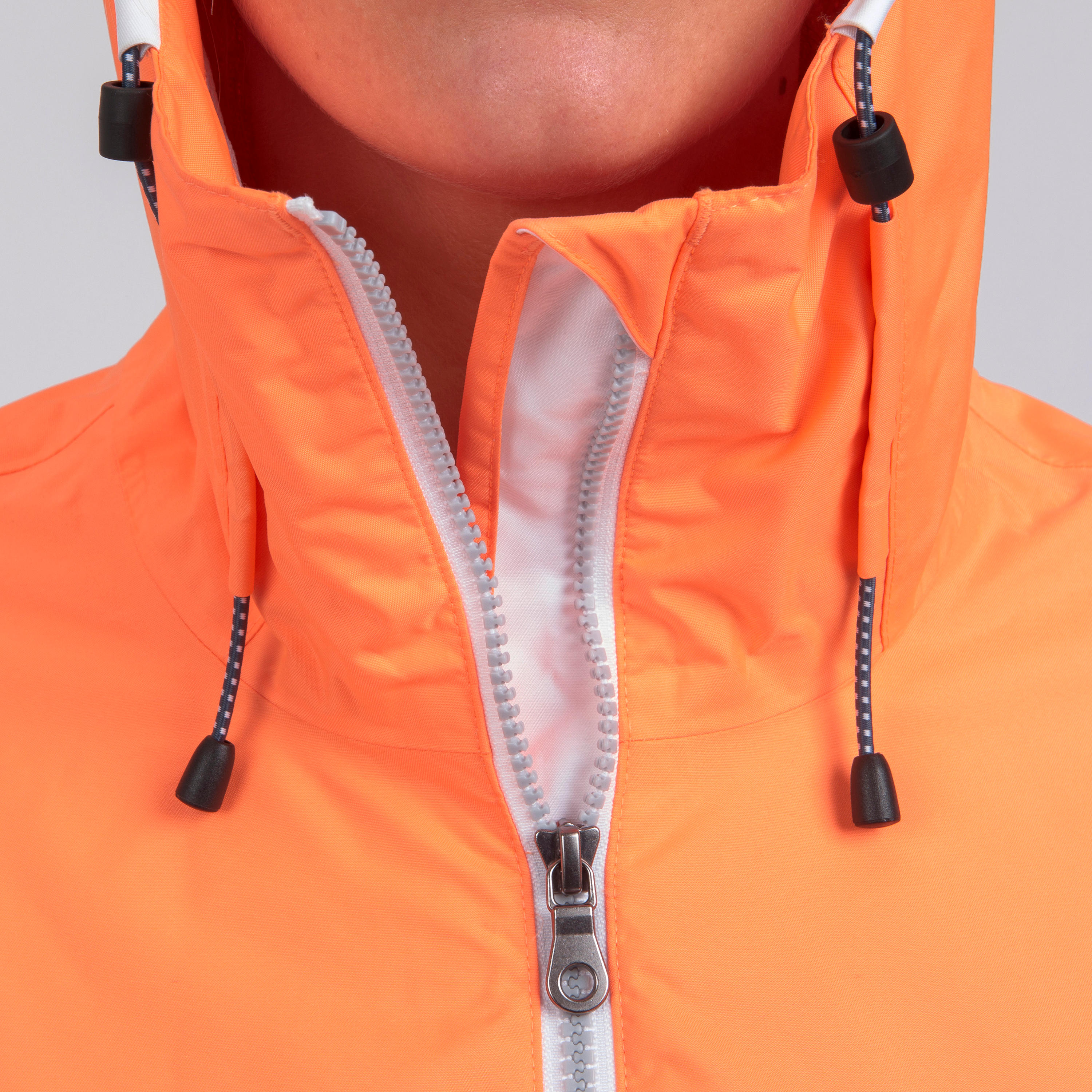 Women’s waterproof and windproof sailing jacket, 100 neon coral 6/9