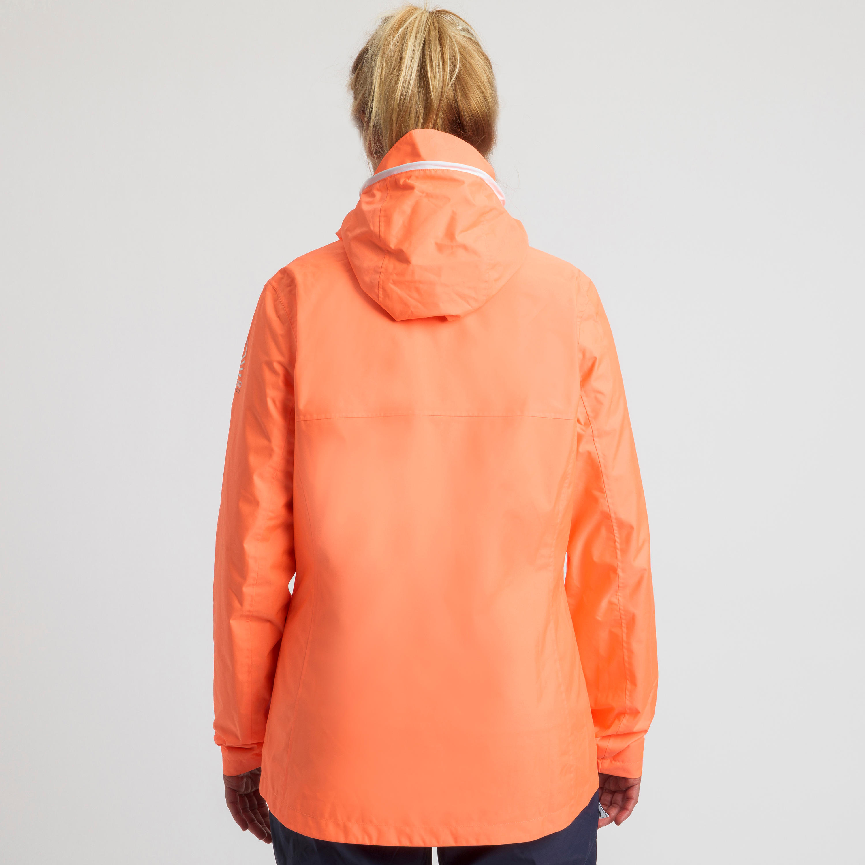 Women’s waterproof and windproof sailing jacket, 100 neon coral 4/9