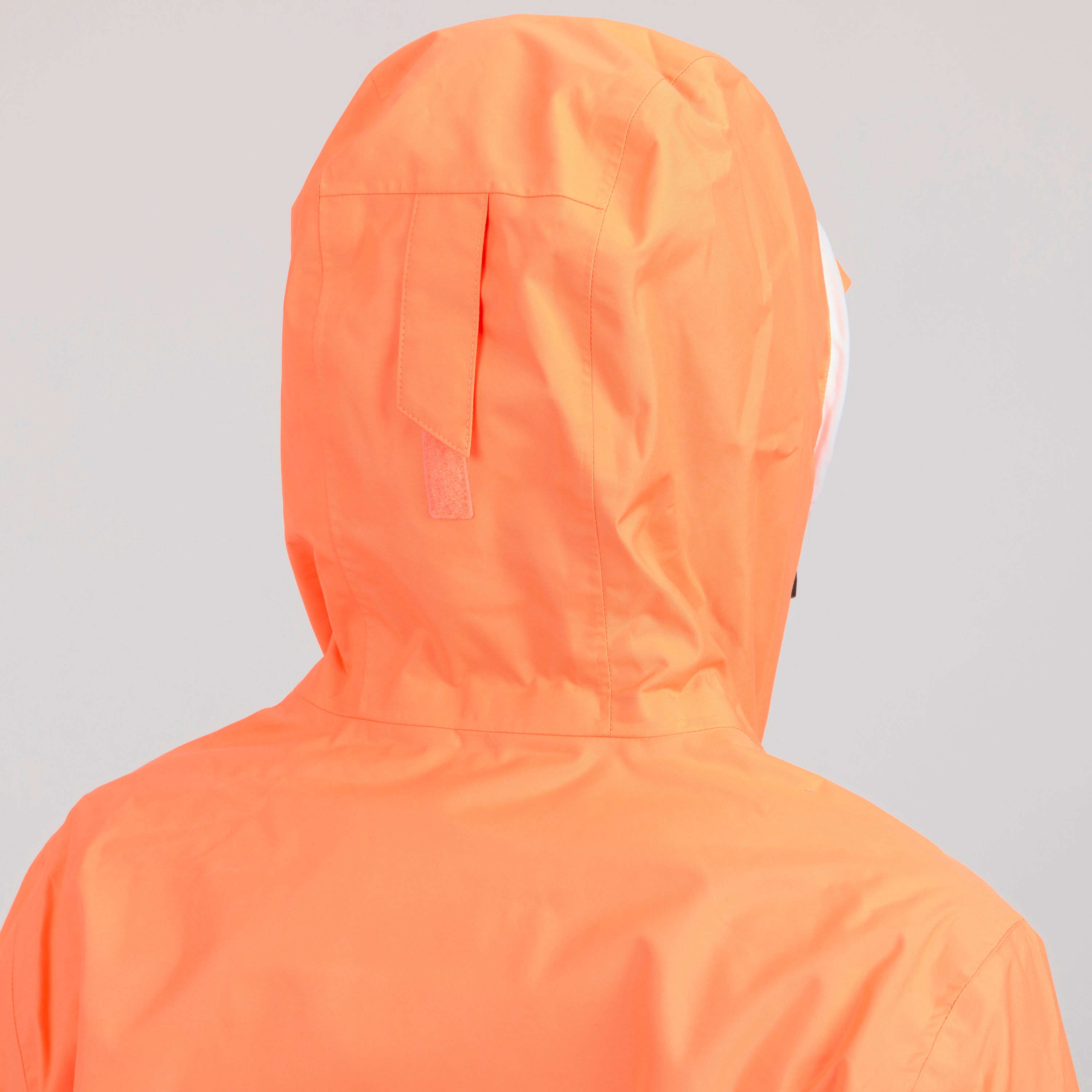 Women’s waterproof and windproof sailing jacket, 100 neon coral 7/9