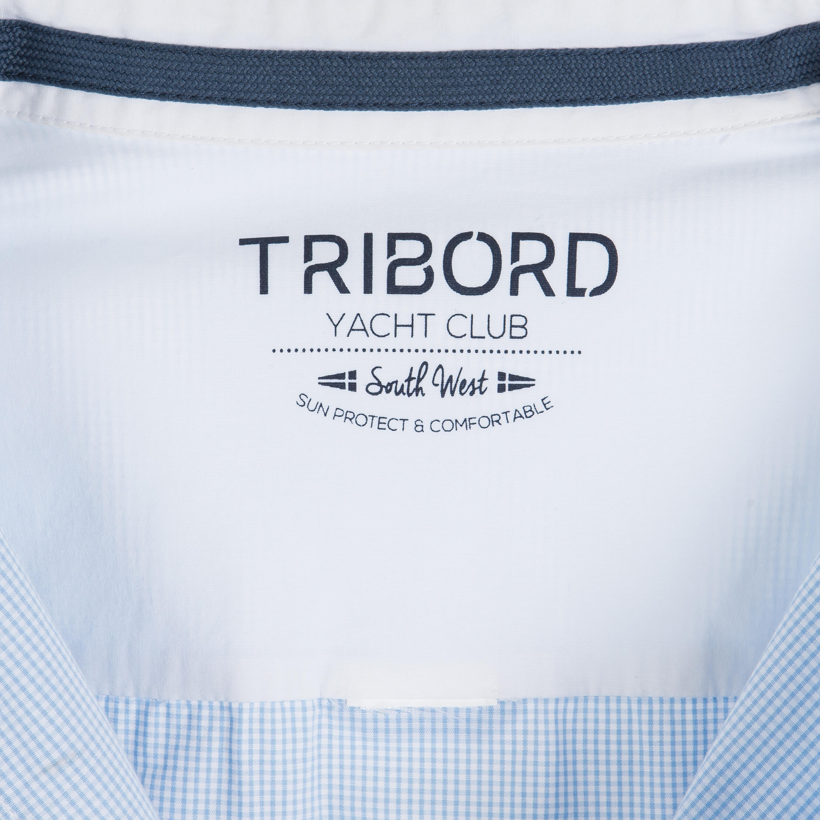 100 Women's Sailing Shirt - Blue 7/8