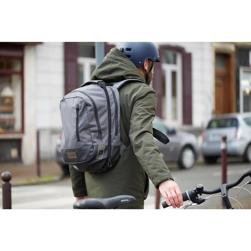 Fahrradtasche Gepäcktasche Rucksack 500 25 Liter grau/schwarz