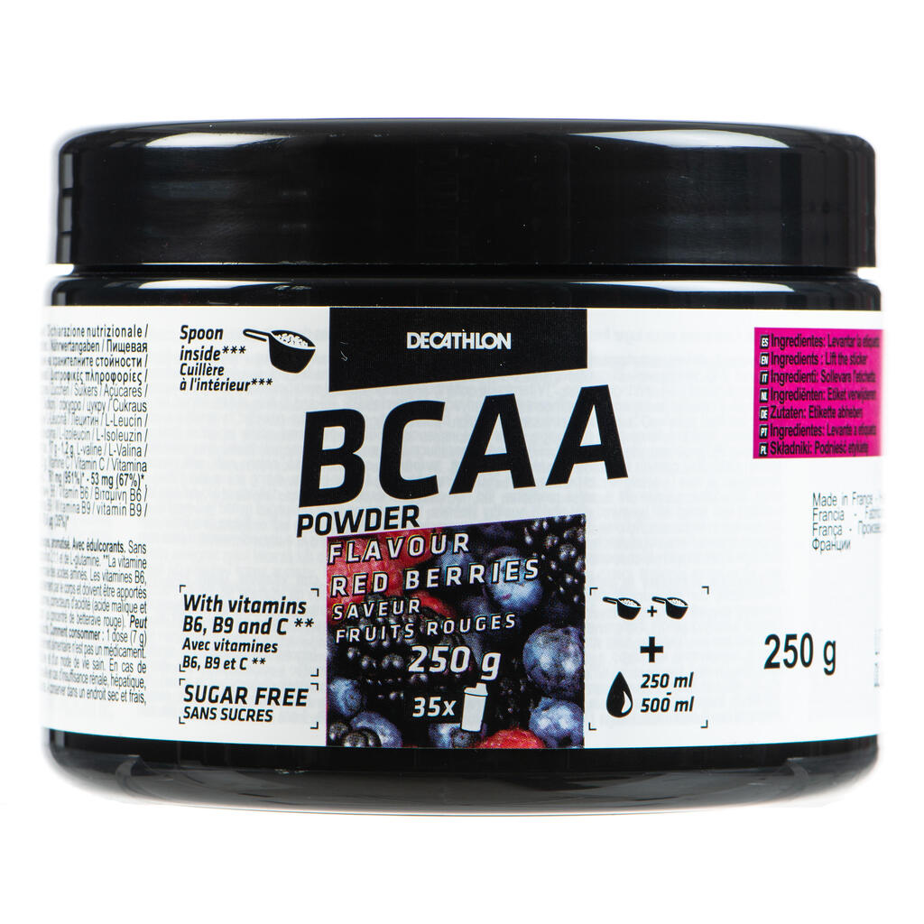 Aminohappepulber BCAA 2.1.1, 250 g, punaste marjade maitsega