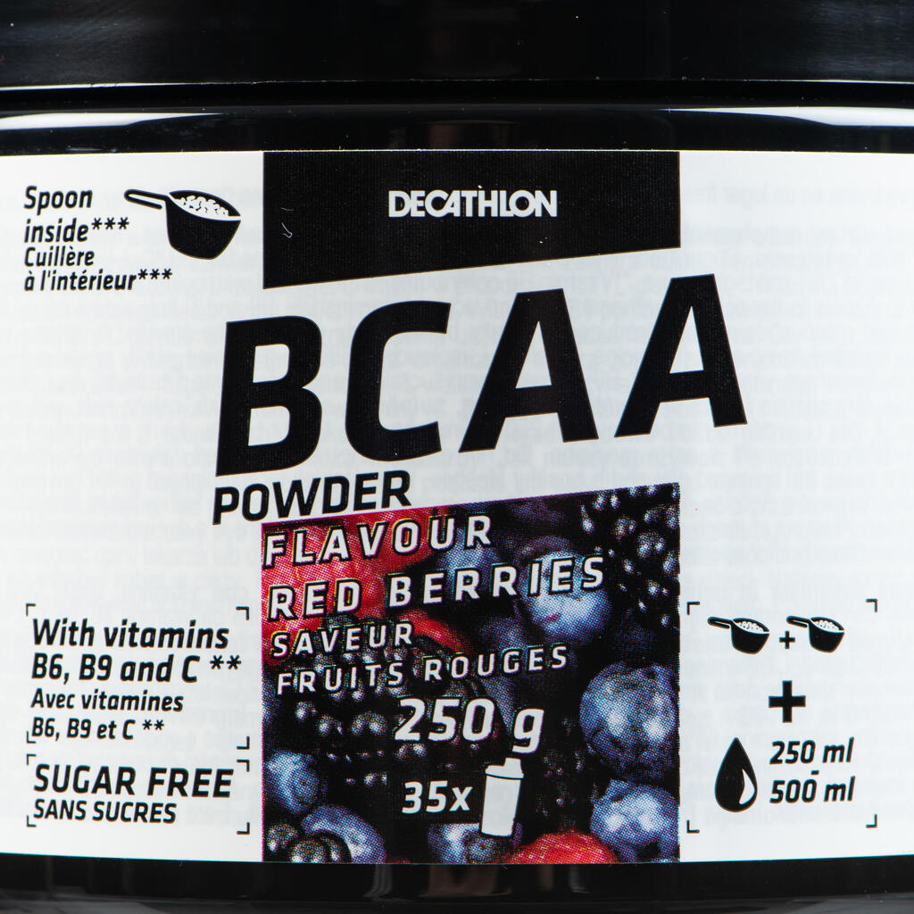 Aminohappepulber BCAA 2.1.1, 250 g, punaste marjade maitsega