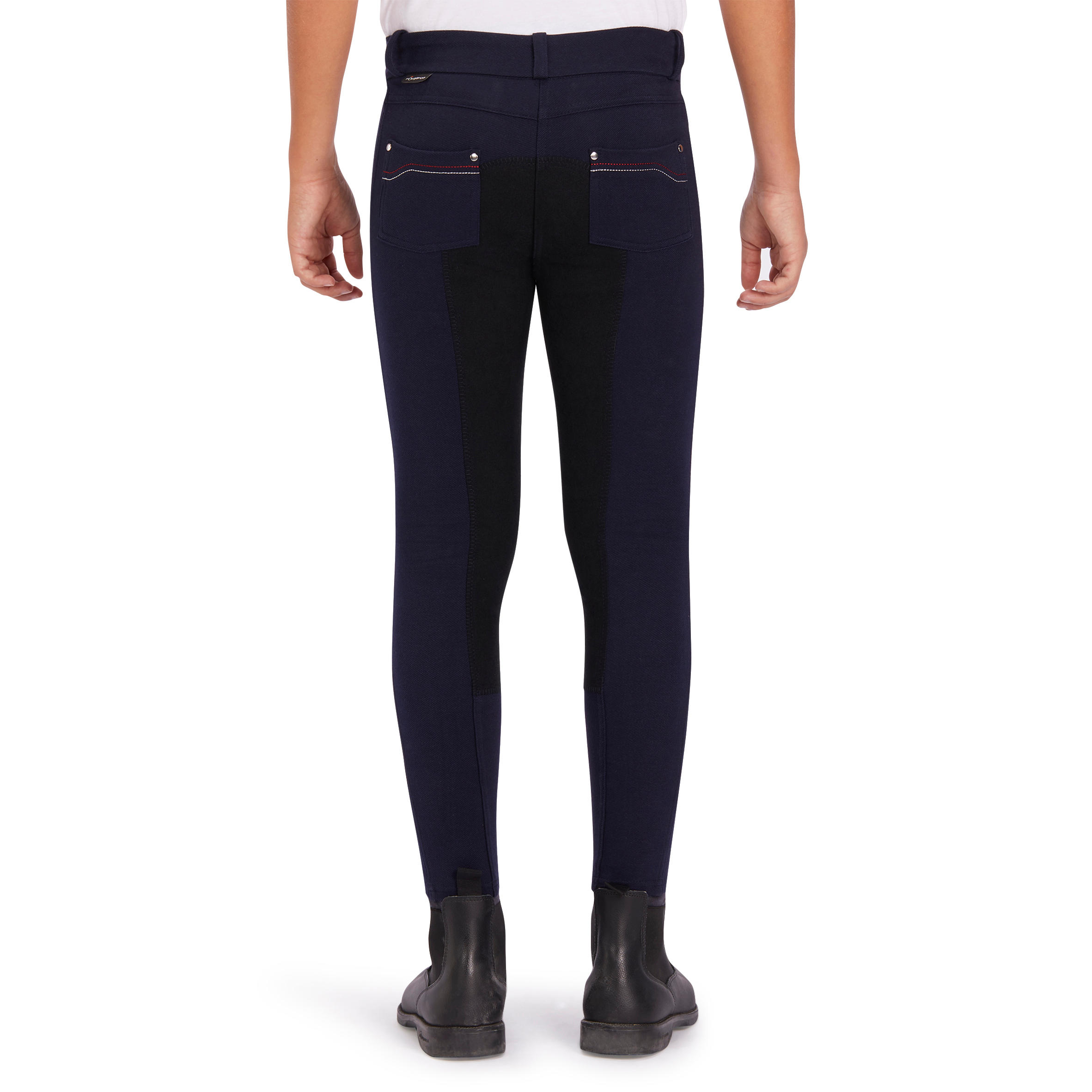 180 Kids' Full Seat Horse Riding Jodhpurs - Navy 5/13