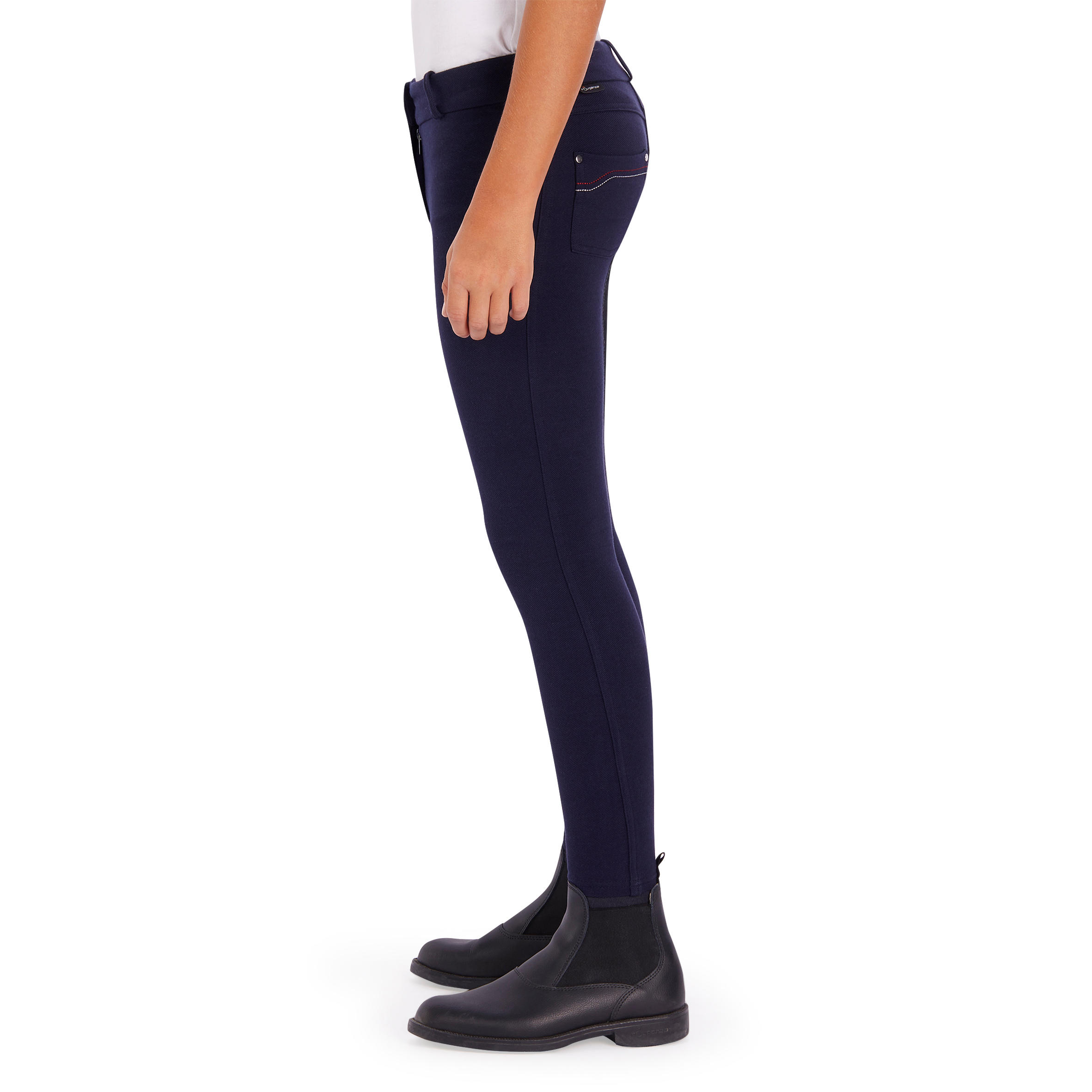 180 Kids' Full Seat Horse Riding Jodhpurs - Navy 6/13