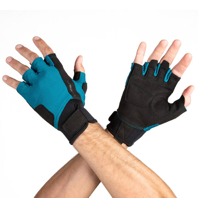 Weight Training Gloves - 500 Black - Black - Domyos - Decathlon