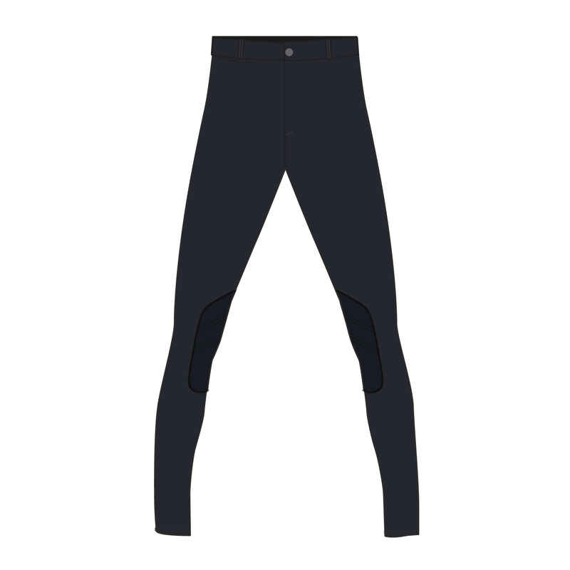 Kids' Horse Riding Suede Patch Jodhpurs 140 - Navy