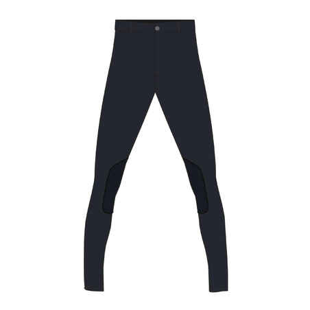 Kids' Horse Riding Suede Patch Jodhpurs 140 - Navy