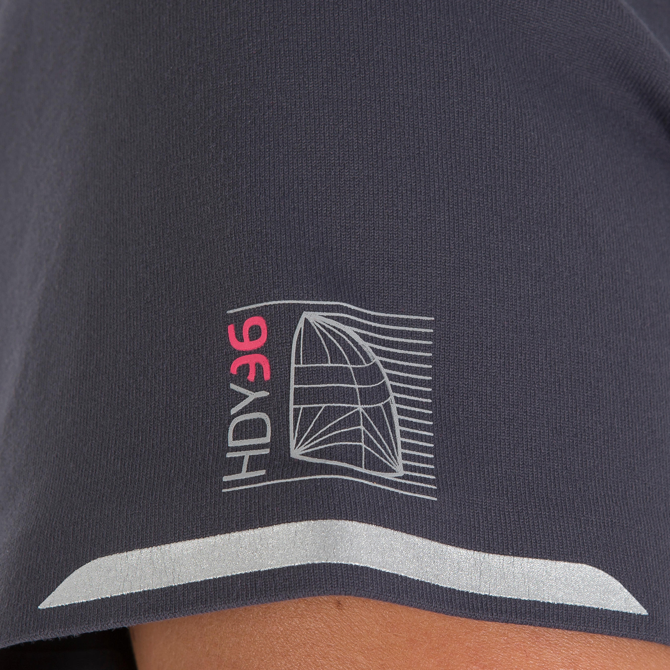 Women’s Race short-sleeved sailing polo shirt dark grey 7/9