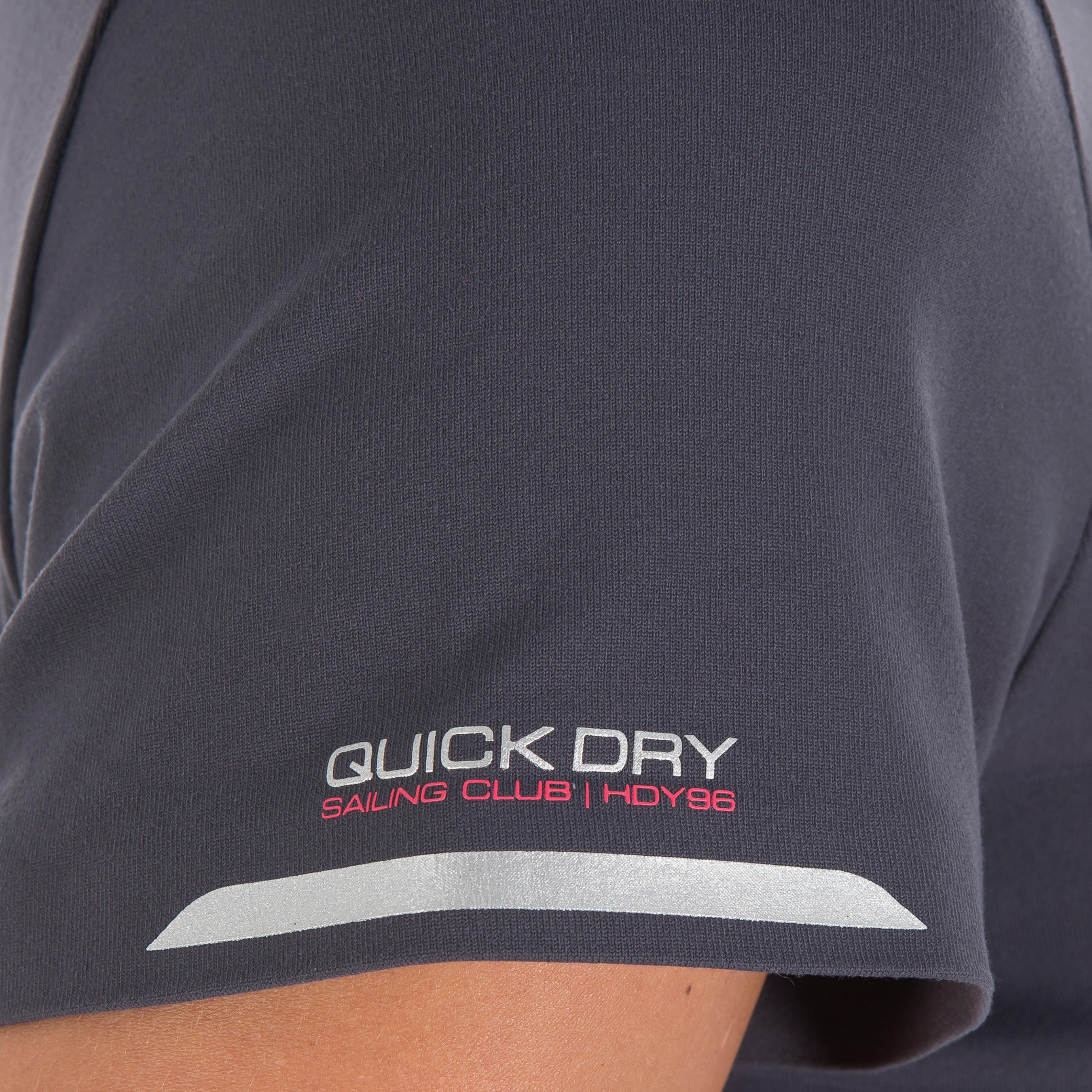 Women’s Race short-sleeved sailing polo shirt dark grey 6/9