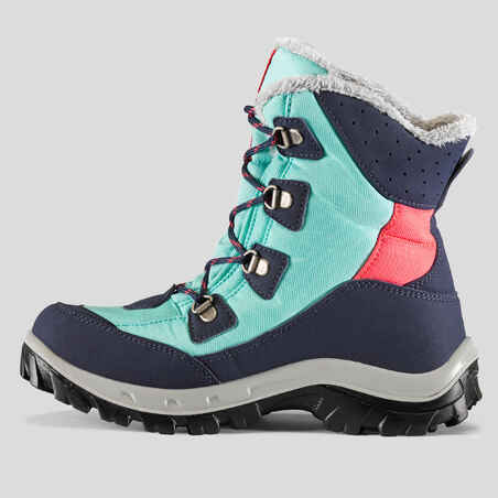 KIDS' WARM WATERPROOF HIKING BOOTS - SH500 WARM HIGH LACES - SIZE 11.5C - 5