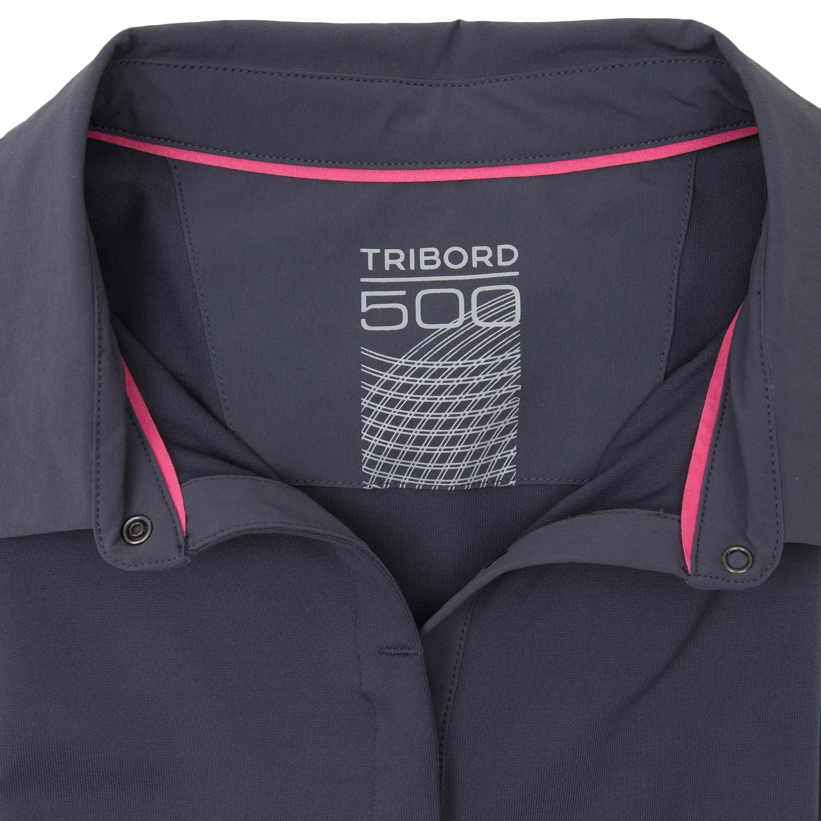 Women’s Race short-sleeved sailing polo shirt dark grey 5/9